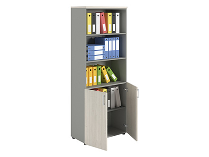 Dolab NW 2080/2 yarı qapalı ağ ağac/boz