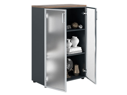 Dolab NW 1280/2G şüşə tünd qoz/antrasit ilə