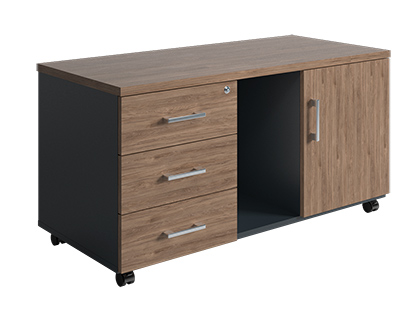 Ofis avadanlığı üçün Dolabın(tumba) NPW-410 tünd qoz/antrasit