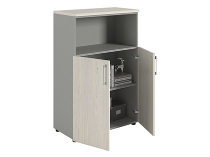 Dolab NW 1280/2 yarı qapalı ağ ağac/boz