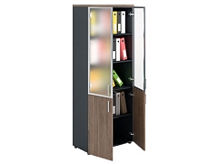 Dolab NW 2080/2G şüşəli tünd qoz/antrasit