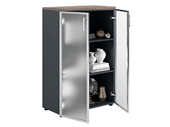 Şüşəli dolab  NV 1280/2G tünd qoz/antrasit